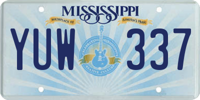 MS license plate YUW337