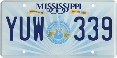MS license plate YUW339