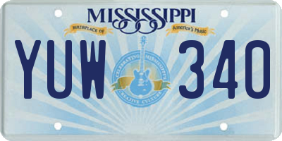 MS license plate YUW340