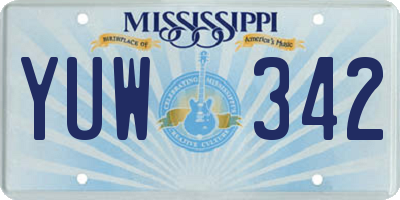 MS license plate YUW342