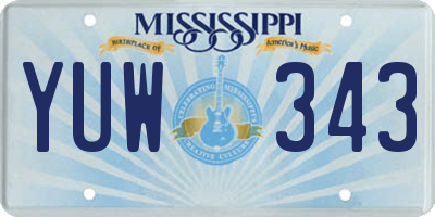 MS license plate YUW343
