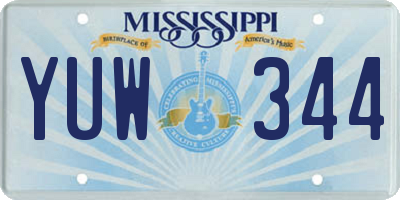 MS license plate YUW344