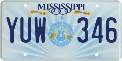 MS license plate YUW346