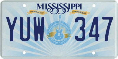 MS license plate YUW347