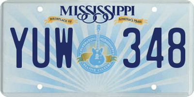 MS license plate YUW348