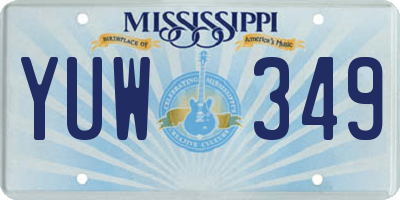 MS license plate YUW349
