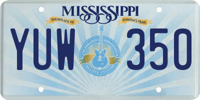 MS license plate YUW350