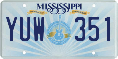 MS license plate YUW351