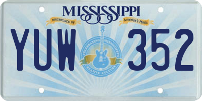 MS license plate YUW352