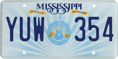 MS license plate YUW354