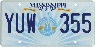 MS license plate YUW355