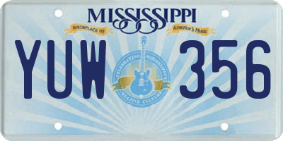 MS license plate YUW356