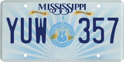 MS license plate YUW357