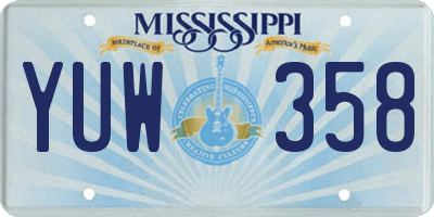 MS license plate YUW358