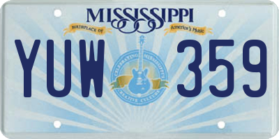 MS license plate YUW359