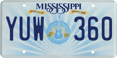 MS license plate YUW360