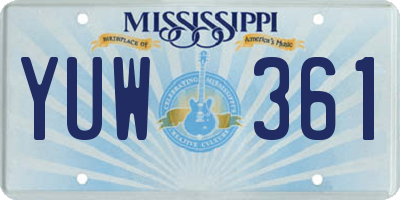 MS license plate YUW361
