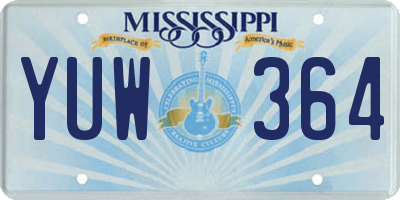 MS license plate YUW364