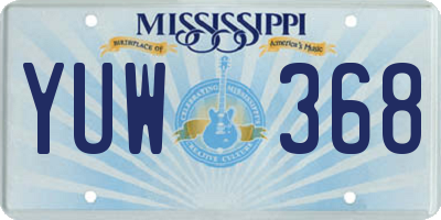 MS license plate YUW368