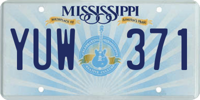 MS license plate YUW371