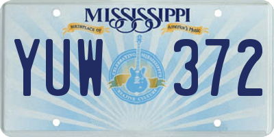 MS license plate YUW372
