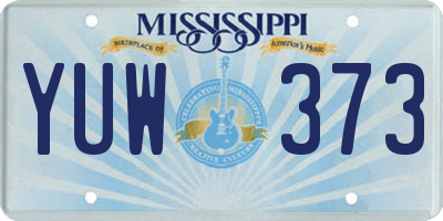 MS license plate YUW373