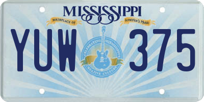 MS license plate YUW375