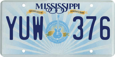 MS license plate YUW376
