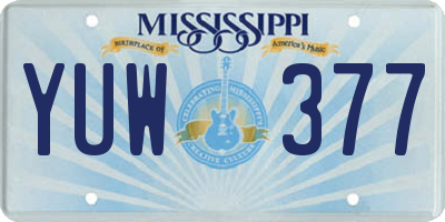 MS license plate YUW377