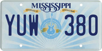 MS license plate YUW380