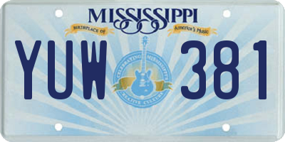 MS license plate YUW381