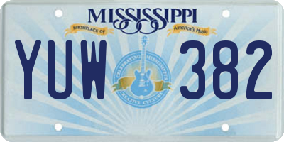 MS license plate YUW382