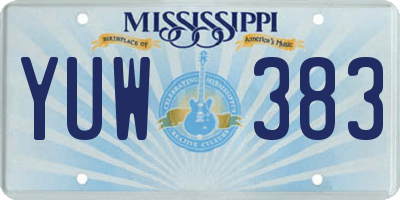 MS license plate YUW383