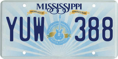 MS license plate YUW388
