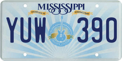 MS license plate YUW390