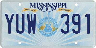 MS license plate YUW391
