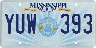 MS license plate YUW393