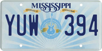 MS license plate YUW394
