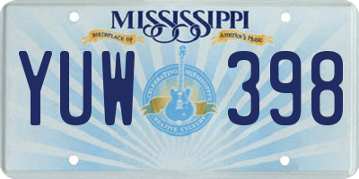MS license plate YUW398