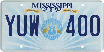 MS license plate YUW400