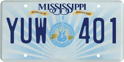MS license plate YUW401