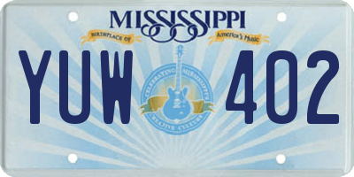 MS license plate YUW402