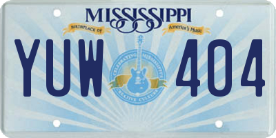 MS license plate YUW404