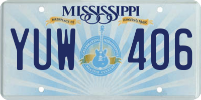 MS license plate YUW406
