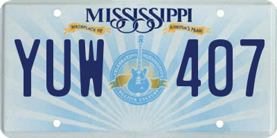 MS license plate YUW407