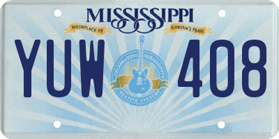 MS license plate YUW408
