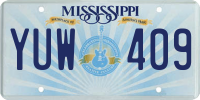 MS license plate YUW409