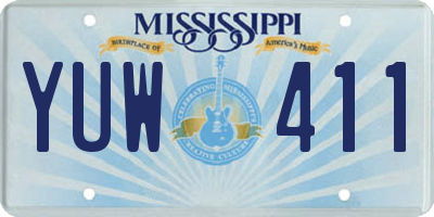 MS license plate YUW411