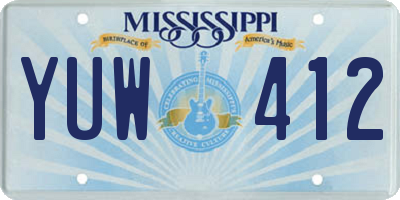 MS license plate YUW412