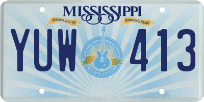 MS license plate YUW413